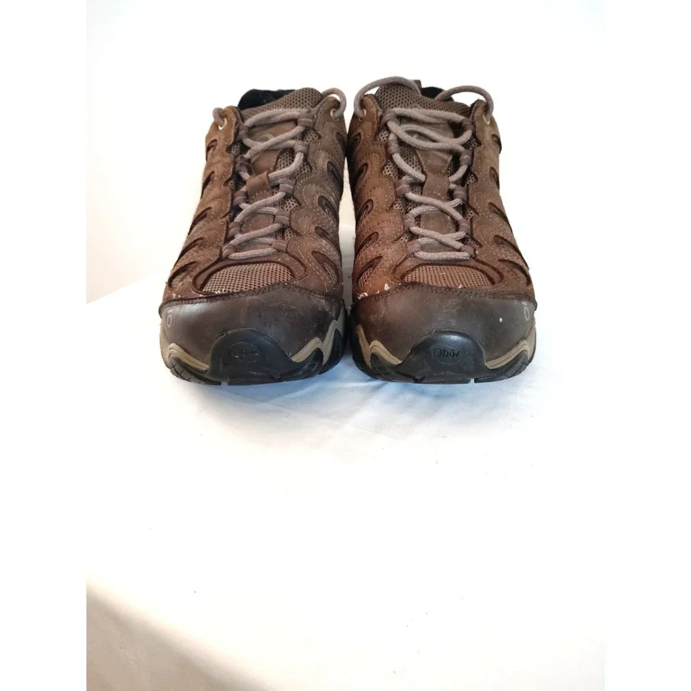 Oboz Men 12 Sawtooth II Low Brown Leather Mesh Durable Rugged Trail Hiking Shoes